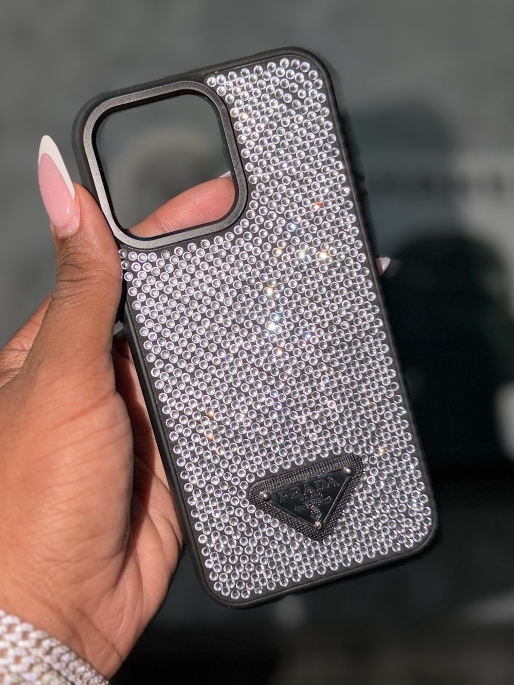 Prada Crystal Rhinestone iPhone 16 Pro Max Case - Picture 8 of 10